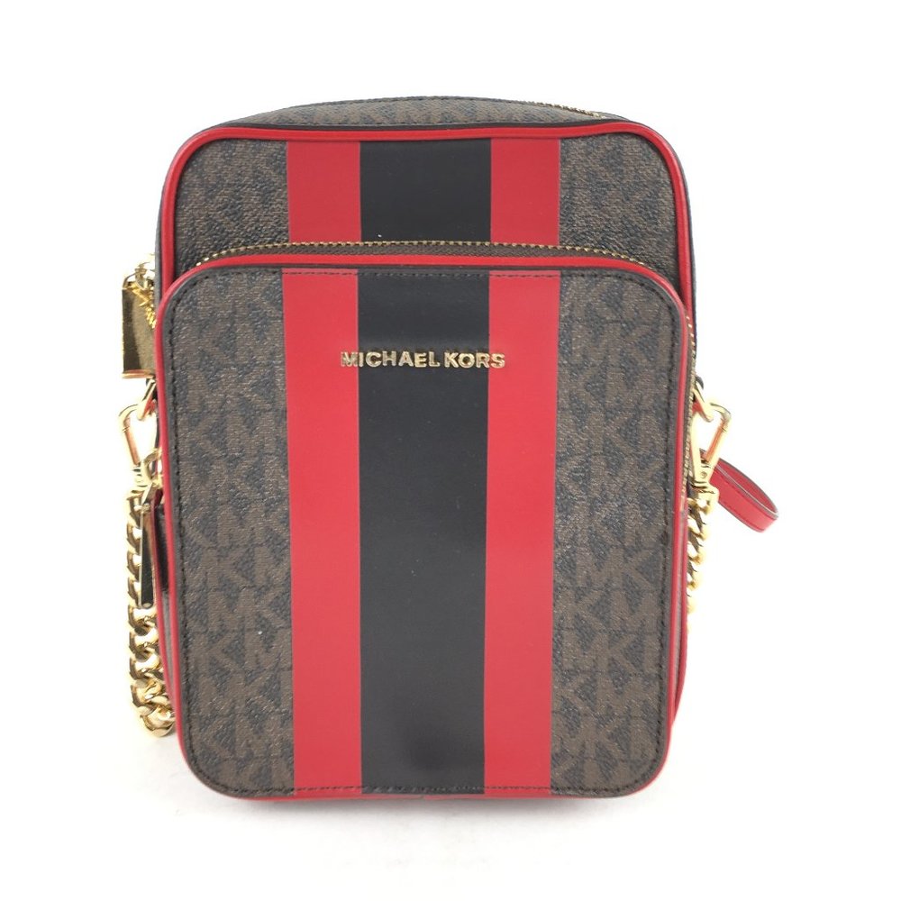 Michael Kors Jet Set Medium NS Logo Stripe Crossbody